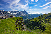 People on First Cliff Walk, First, Jungfrau Region, Bernese Oberland, Switzerland