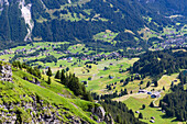 Blick auf Grindelwald, Jungfrau Region, Berner Oberland, Schweiz