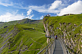 People on First Cliff Walk, First, Jungfrau Region, Bernese Oberland, Switzerland