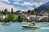 Boats in harbour, Spiez, Canton of Bern, Switzerland