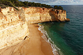 The dramatic cliffs and coastline near Algar de Benagil, Algarve, Portugal