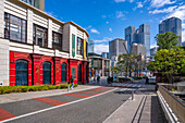 View of street scene and highrise buildings in the Chome-4-5 Akasaka District, Minato City, Tokyo, Honshu, Japan