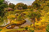 View of Gyokusenin Maru Garden in the grounds of Kanazawa Castle, Kanazawa City, Ishikawa Prefecture, Honshu, Japan