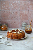 Carrot and orange bundt cake with caramel