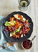Autumn salad with roasted pumpkin and sunflower seeds