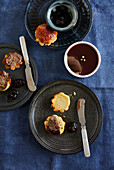 Brioches with liver p�t� and Armagnac plums