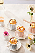 Yoghurt cake in cups as Easter dessert