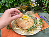 Herb bread with butter candle