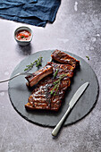 Grilled ribs with BBQ sauce
