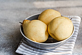 Three fresh Nashi pears