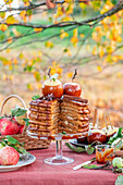 Layered apple and caramel cake