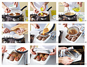 Prepare beef roulades with egg filling