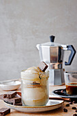 Affogato al Caff� with chocolate wafers