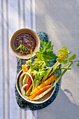 Vegetable sticks with ancho�ade