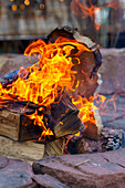 Burning campfire