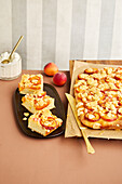 Streusel yeast cake with apricots