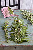 Herbal incense bundles with wildflowers