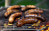 Grilled sausages on the barbecue
