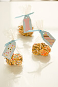 Gift bags with dog biscuits