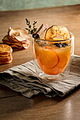 Non-alcoholic mandarin apple punch with thyme