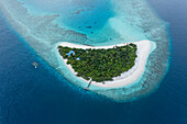 Aerial view of Raa Atoll on Fenfushi Island,Laccadive Sea,Indian Ocean,Maldives archipelagos