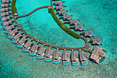Malè,Maldives - 09 December 2023: Aerial view of Serenity Spa and Hotel,a luxury resort on Maldives archipelagos