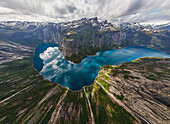 Aerial view of beautiful Norwegian landscape
