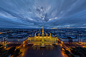Aerial view of the Vienna city hall at night,Austria