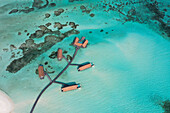 Guraidhoo,Maldives - 04 December 2023: Aerial view of COMO Cocoa Island luxury resort on Kaafu Atoll,Maldives Archipelagos