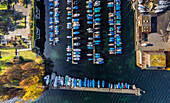 Aerial view of marina at Lucerne city,Switzerland