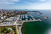 Aerial view of Kalamis Marina on the Marmara Sea coast of the Asian side of Istanbul,Turkey