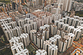 Aerial view of Hong Kong abtract apartment blocks in Wan Chai,Hong Kong