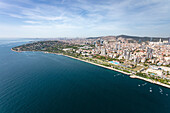 Aerial view of Kartal and Maltepe districts on the Marmara Sea coast of the Asian side of Istanbul,Turkey