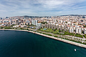 Aerial view of Kartal district on the Marmara Sea coast of the Asian side of Istanbul,Turkey