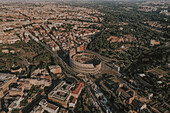 Aerial view of amphitheatre Colosseum in Rome,Italy