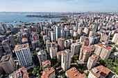 Aerial view of high-rise buildings in Fenerbahce district on the Marmara Sea coast of the Asian side of Istanbul,Turkey