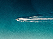 Aerial view of a fast boat,Sicily,Italy