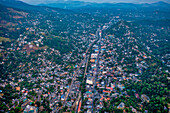 Aerial view of Kandy,a small town at sunset in Sri Lanka