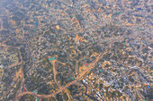 Aerial view of a huge refugee camp with makeshift houses near Myanmar border,Kutupalong Rohingya camp near Ukhia town,Bangladesh