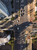 Aerial view of a intersection in Gold Coast,Queensland,Australia. Top down perspective