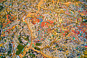 Aerial view of 1 million strong refugee camp with makeshift houses near Myanmar border,Kutupalong Rohingya camp near Ukhia town,Bangladesh