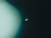 Aerial view of a boat that seems a satellite,Sicily,Italy