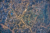 Aerial view of a huge refugee camp with makeshift houses near Myanmar border,Kutupalong Rohingya camp near Ukhia town,Bangladesh