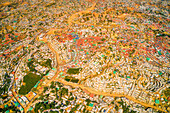 Aerial view of 1 million strong refugee camp with makeshift houses near Myanmar border,Kutupalong Rohingya camp near Ukhia town,Bangladesh