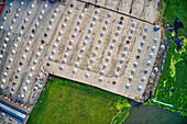 Aerial view of rice mills along Meghna river,Brahmanbaria,Chittagong province,Bangladesh