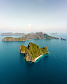 Aerial view of karst island in archipelago of El Nido,the Philippines