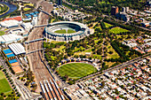 Aerial view of the Melbourne Sports Precinct inclusing the MCG in Melbourne,Victoria,Australia