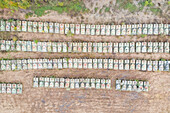 Aerial view above of old war tanks line up,Italy