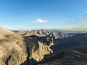 Luftaufnahme von Jebel Jais Felsengebirge in Ras Al Khaimah, Vereinigte Arabische Emirate