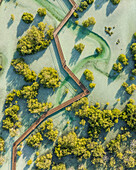 Luftaufnahme von Jubail Mangrove, Abu Dhabi, Vereinigte Arabische Emirate